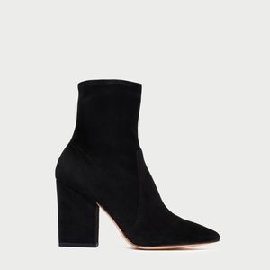 Loeffler Randall Isla Black Suede Slim Ankle Bootie